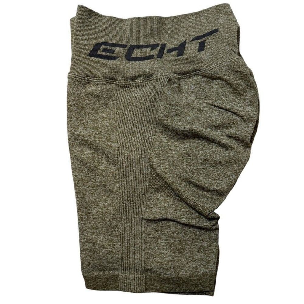 ECHT Arise Scrunch Size LARGE Green Legging Athletic Shorts Workout Gym Wear - Picture 2 of 5
